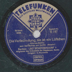 Leo Schtzendorf - Die Verleumdung, sie ist ein Lftchen / Einen Doktor meinesgleichen