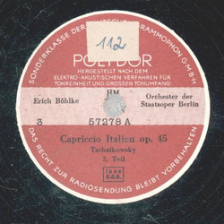 Erich Bhlke - Tschaikowsky: Capriccio Italien op.45 Teil I bis IV (2 Platten)