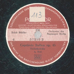 Erich Bhlke - Tschaikowsky: Capriccio Italien op.45 Teil I bis IV (2 Platten)