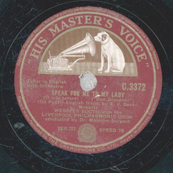 Webster Booth - Mine be her burden / Speak for me to my Lady