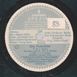 Stdt. Orchester Berlin: Prof. Robert Heger - Der Freischtz (Seite 1 und 2)