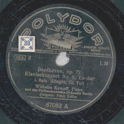 Wilhelm Kempff - Beethoven, op. 73: Klavierkonzert No. 5...
