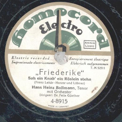 Hans Heinz Bollmann - Friederike: Sah ein Knab ein...