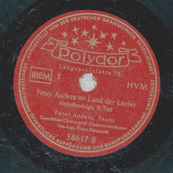 Peter Anders im Land der Lieder, Melodienfolge