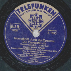 Rauta Waara, Peter Anders - Querschnitt durch die Operette: Die Csardasfrstin 