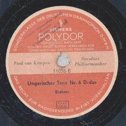 Paul van Kempen - Ungarischer Tanz Nr. 5 g-moll / Ungarischer Tanz Nr. 6 D-dur