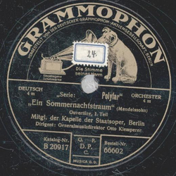 Mitgl. d. Kapelle. d. Staatsoper, Berlin: Otto Klemperer - Ein Sommernachtstraum, Ouvertre Teil I und II