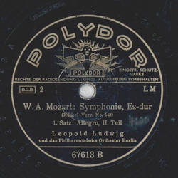 Leopold Ludwig - W. A. Mozart: Symphonie, Es-dur (3 Platten) 