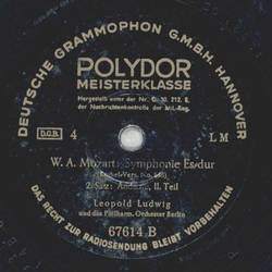 Leopold Ludwig - W. A. Mozart: Symphonie, Es-dur (3 Platten) 