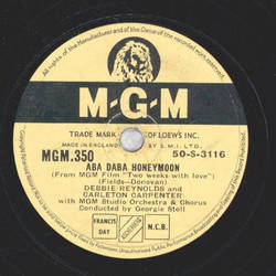 Debbie Reynolds and Carleton Carpenter - Aba Daba Honeymoon / Row, Row, Row