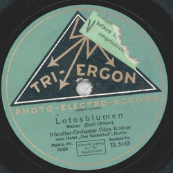 Künstler Orchester Géza Komor - Lotosblumen / Donauwellen