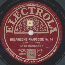 Marek Hambourg - Ungarische Rhapsodie Nr. 14 Teil I und II