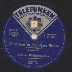 Berliner Philharmoniker - Ouverture zu der Oper: Rienzi Teil I und II 