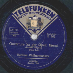 Berliner Philharmoniker - Ouverture zu der Oper: Rienzi Teil I und II 