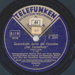 Martina Wulf und Hugo Welfing - Querschnitt durch die Operette: Der Zarewitsch Teil I und II