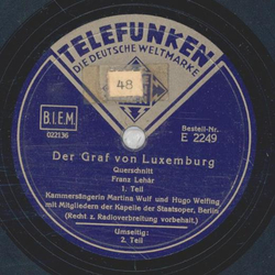 Martina Wulf und Hugo Welfing - Der Graf von Luxemburg