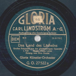 Gloria Knstler Orchester - Das Land des Lchelns 1. Teil / 2. Teil