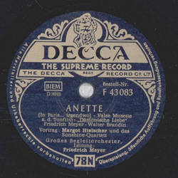 Margot Hielscher und das Sunshine-Quartett - Ich hab mich so an dich gew�hnt / Anette