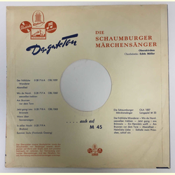 Cover Die Schaumburger Mrchensnger fr 25er Schellackplatten A11 B