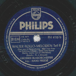 Grosses Blasorchester - Walter Kollo Melodien Teil 1 / Teil 2