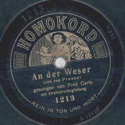 Fred Carlo / Carl Nebe - An der Weser / Heut ist ja noch...
