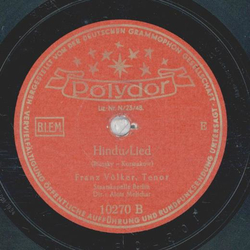 Franz Vlker - ber die Prrie dringt mein Lied durch die Nacht / Hindu Lied