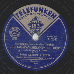 Albert Vossen - Harmonika Jazz- aus dem Tonfilm: Broadway Melody of 1938