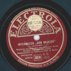 Grosses Blasorchester - Intermezzo Sinfonico / Intermezzo  Der Bajazzo 