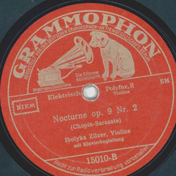 Ibolyka Zilzer - Cavatine op. 85 Nr. 3 / Nocturne op. 9 Nr. 2