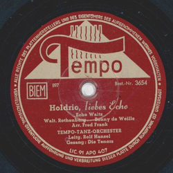 Tempo Tanz Orchester - Holdrio, liebes Echo / Bei mir zu Haus