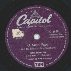 Ray Anthony and his Orchestra - O Mein Papa / Secret Love