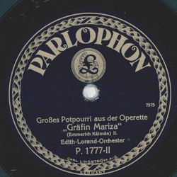 Edith-Lorand-Orchester - Potpourri aus der Operette Grfin Mariza (2 Records)