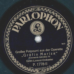 Edith-Lorand-Orchester - Potpourri aus der Operette Grfin Mariza (2 Records)