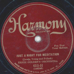 Ernie Golden / University Six - Just a night for meditation / Constaninople