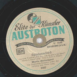 Maria Andergast u. Hans Lang - Auf der Alm da gibts ka Snd / Spatzenlied