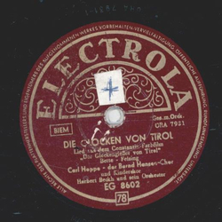 Carl Hoppe - Die Glocken von Tirol / Jeder Tag hat seinen...