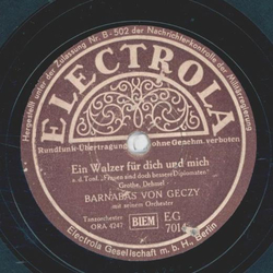 Barnabas von mit seinem G�czy Orchester - Wenn ein junger Mann kommt / Ein Walzer f�r dich und mich