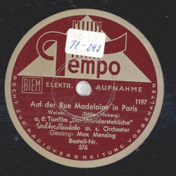 Max Mensing - Auf der Rue Madelaine in Paris / In deinen Armen