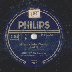 John Paris - Ich spare jeden Pfennig / Zuckers