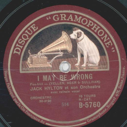 Jack Hylton - I may be wrong / Bunkey Doodle-I-Doh