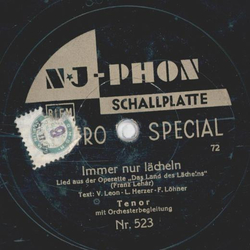 Tenor mit Orchesterbegleitung - Immer nur lächeln / Dein...