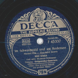 Golgowsky-Quartett , Will Glah - Im Schwarzwald und am Bodensee / Ein kleines Schiff am groen Meer