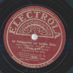 Wilhelm Strienz - Im Feldquartier auf hartem Stein /...