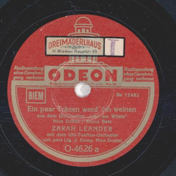 Zarah Leander - Ein paar Tränen werd ich weinen / Heut...