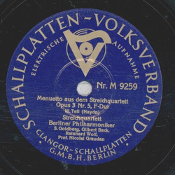 Streichquartett Berliner Philharmoniker - Menuetto aus dem Streichquartett / Scherzando aus dem Streichquartett
