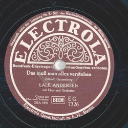 Lale Andersen - Das mu man alles verstehen / Der Feldmohn