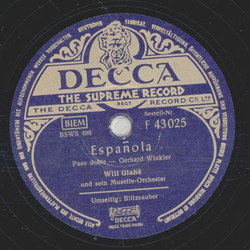 Will Glahé - Espanola / Blitzsauber