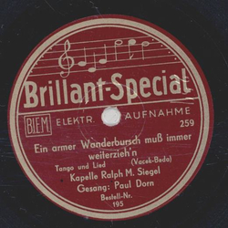 Paul Dorn u. Louis van de Sande - Ein armer Wanderbusch...