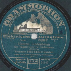 Profesor Felix Schmidt Quartett - Unterm Lindenbaum / Wies daheim war