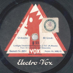 Vox Orchester - Lustiges Trinklieder Potpourri 1. Teil / 2. Teil